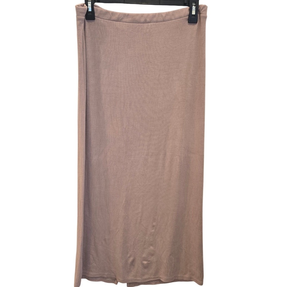 Kindred Braverly Ribbed Bamboo Maternity Postpartum Midi Skirt Stretch Beige XL